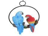 Garden Iron Ring Parrot Pendant Resin Bird Model Crafts Courtyard Balcony Decorations Small Red Blue V1294-YM0512-3111220286711