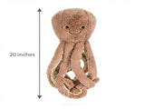 Brown Octopus Plush Toy - Soft Short Plush Stuffed Animal Perfect Birthday/Christmas/Party Gift for V1107-CS-ZYGZ