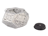LED Solar Powered Lantern IP44 Waterproof Silver Polygon Decorative Solar Hanging Lantern V1294-YM0521-3119230042911
