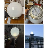 40cm Diameter Solar Globe Post Lights Lamp Post Light Fixture Modern Pillar Outside Lighting Auto V1107-124-76683-WHT-40CM