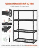 VEVOR Storage Shelves 4 Tier Adjustable Heavy Duty Garage Shelving Unit 1089 kg V952-LXLZLKHJ2040L9EDJV0