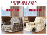 Recliner Anti Scratch Lazy Recliner Chair Protective Stretching Printed Reclining Chair V1107-102-26792-SKY-THREE-SEATER