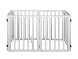 PaWz Wooden Pet Gate Dog Fence Safety White 6 Panels PT1060-6XL-WH