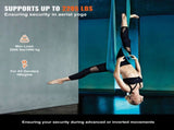 Aerial Silk & Yoga Swing, 8 m Length, Aerial Yoga Hammock Kit with 100gsm Nylon Fabric, Full Rigging V952-DCK822X28MML05J02V0