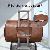 Blue PU Leather Travel Duffel Bag - Large Capacity Waterproof Suit Bag with Shoe Compartment V888-ELOSUNG11572