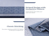 Mineral Blue Stripe Plaid Dream Bedspread Coverlet 3 Piece Set V745-AC081475Q13U