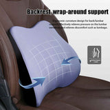 Orange Memory Foam Car Seat Neck and Lumbar Support Set - Ergonomic Cushion for Office, Home, and V888-ELOSUNG17203