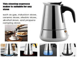 Glass&Bottle ,Stainless Steel Stovetop Coffee Maker Pot For Induction Electric Ceramic Stove V1369-AZ3-W-20347