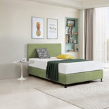 Linen Fabric Double Bed Deluxe Headboard Bedhead - Olive Green V63-839491