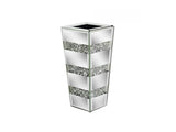 P&P Silver Diamond Inlaid Table Vase, Modern Decorative Centerpiece for Home V767-HP-XZ1812-S