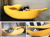 Banana-shaped pet bed - Creative dog and cat kennel - Warm and soft plush puppy mat - Cute fruit V1188-MS101-00783-1