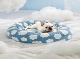 50cm Round Pet Bed Purple & White Checkerboard - Soft Plush Donut Cuddler for Small Dogs & Cats V888-ELOSUNG41380
