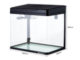 34L Curved Glass Aquarium Kit with LED Light & Bio Filter System - Complete Freshwater Fish Tan MS-420