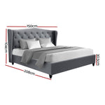 Artiss Bed Frame Double Size Grey PIER BFRAME-E-PIER-D-GY-AB