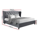 Artiss Bed Frame Double Size Grey PIER BFRAME-E-PIER-D-GY-AB