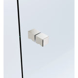 100cm Frameless Diamond Shower Screen Nickel F-Brackets with SS Hinges & Square Knob Handle V63-911021