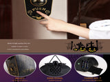 2-Piece Black Halloween Animated Eyeball Doorbell - Spooky Light-Up Prop with Scary Sounds for Party V888-ELOSUNG34558