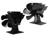 6 Blades Heat Powered Stove Fan Self Starting High Temperature Resistant Fireplace Fan LT385 4 Black V1294-YM3113220250411-0421