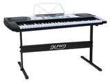 Alpha 61 Keys Electronic Piano Keyboard Digital Electric w/ Stand Beginner Silver EK-JK-60-SL-H