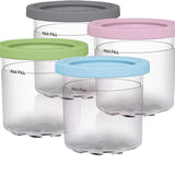 Dishwasher washable, colored lid, transparent/gray/stone gray/pink/water green ice cream storage jar V1192-AZ-W-13937