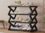 4 Tier Shoe Rack Organizer for Entryway Closet - Plastic Stackable Shoe Storage Shelves for Men V1366-AZ2-W-12979