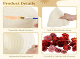 70PCS DIY Straw Hat Kit, Tea Hats, Paintable Blank Sun Caps with 60 Assorted Faux Flowers, V1369-AZ3-W-08860