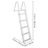 Removable Dock Ladder 5 Steps, 159 kg Load Capacity, Pontoon Boat Ladder with 4'' Wide Step & V952-MTXTCXSJFHXJDO516V0