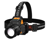USB Rechargeable Black T6 LED Headlamp with Motion Sensor for Outdoor Camping and Fishing LSB-59155