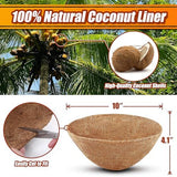 Coco Liners for 10 Inch, 6 Pack Round Hanging Basket Liners, Coconut Fiber Liners for V1369-AZ3-W-02443