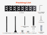 Metal Privacy Screen, 47" W x 72" H, Outdoor Privacy Screens 5-Panel, Freestanding Outdoor Divider V952-DLSHWYSPMJS7IMXJNV0