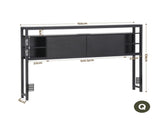 Artiss Bed Headboard Queen Storage Bedhead Charging Station Black BED-HEAD-SOR-Q-BK