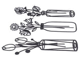3Pcs Metal Vase Flowers Wall Art Elegant Prevent Rust Easy to Install Iron Flower Wall Art for V1294-YM0715-3115210265811