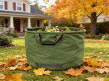 30Gal Canvas Garden Leaf Bag Heavy Duty Yard Waste Tote Waterproof Tear Resistant With Rubber Grip V1370-AZ4-09104