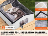 Heated Cat House, Outdoor Kitty Shelter with Timer, 600D Oxford Cloth Foldable Cat Shelter with V952-FWSBYMBHSNJBYZ78WV3