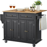 VEVOR Kitchen Island Cart Rolling Storage Cabinet on Wheel with Drawer & Shelves V952-QFBYDKCFD2XJ6INJTV0