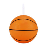 Basketball Shaped Drinking Cup with Lid and Straw Reusable Plastic Sports Themed Beverage Container V1192-AZ-W-24143