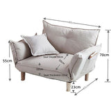 NNEOBA Convertible Sofa Couch with Adjustable Backrest and Armrests V728-1005002624020822-BEIGE-LINEN-UPHOLST