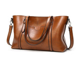 Brown Fashionable Soft Leather Women's Handbag, Large Capacity Shoulder & Crossbody Tote, Casual V888-ELOSUNG13061