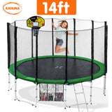 Kahuna Blizzard 14 ft Trampoline with Basketball Set - Green TRA-BLZ-14-GN-BB