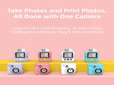 Purple ABS-681 Portable Kids Mini Digital Polaroid with 32GB Card, 3 Rolls Printing Paper & 6 Color V888-ELOSUNG39860