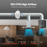 4" to 4.5" Radon Mitigation Fan System Kit Quiet 190 CFM Inline Duct Fan V952-DFSTJ4INCH19VK5CKV3