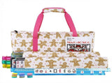 Mahjong Game Set, 166 Blue Tiles , 4 All-in-One Color Rack/Pushers & Drawstring Bag, Complete V1107-133-79164