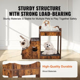 Pet Bunk Bed with Stairs Dog/Cat Window Perch with Storage Indoor Brown V952-SXPSCWSCCZSXMPZCPV0