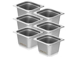 6 Pack 1/6 Size Hotel Pans 6 Inch Deep Anti Jam Steam Table Pans 0.8mm Stainless Steel Commercial V767-VVR-16FCCPBXG6JTSOEA6V0