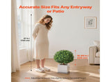 Artificial Topiary Boxwood Trees with Ground Spike, 2 Set 559mm Faux Shrubs & Bushes Potted Plants, V952-DDMJCRGXJHYMH3FA0001V0
