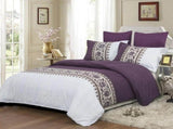 Plum Fiore Border Elegance Quilt / Doona / Duvet Cover set V745-AQ041710Q3