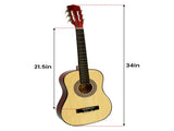 Karrera 34in Acoustic Childrens Wooden Guitar - Natural NC-34-NAT