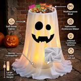 120cm Light-Up Ghost Candy Bowl Halloween Party Must-Have, Large Capacity Trick-or-Treat Station, V1232-YLTGZ-004