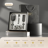 Black 5-Piece Gift Box Set Premium ABS Hair Care Gift Set with Cushion Paddle Brush, Detangling V888-ELOSUNG50827