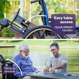 EQUIPMED Electric Wheelchair Folding, Long Range, Airline Approved, Lithium Battery, 24" Light Rear V219-HELWLCEQPKB2A